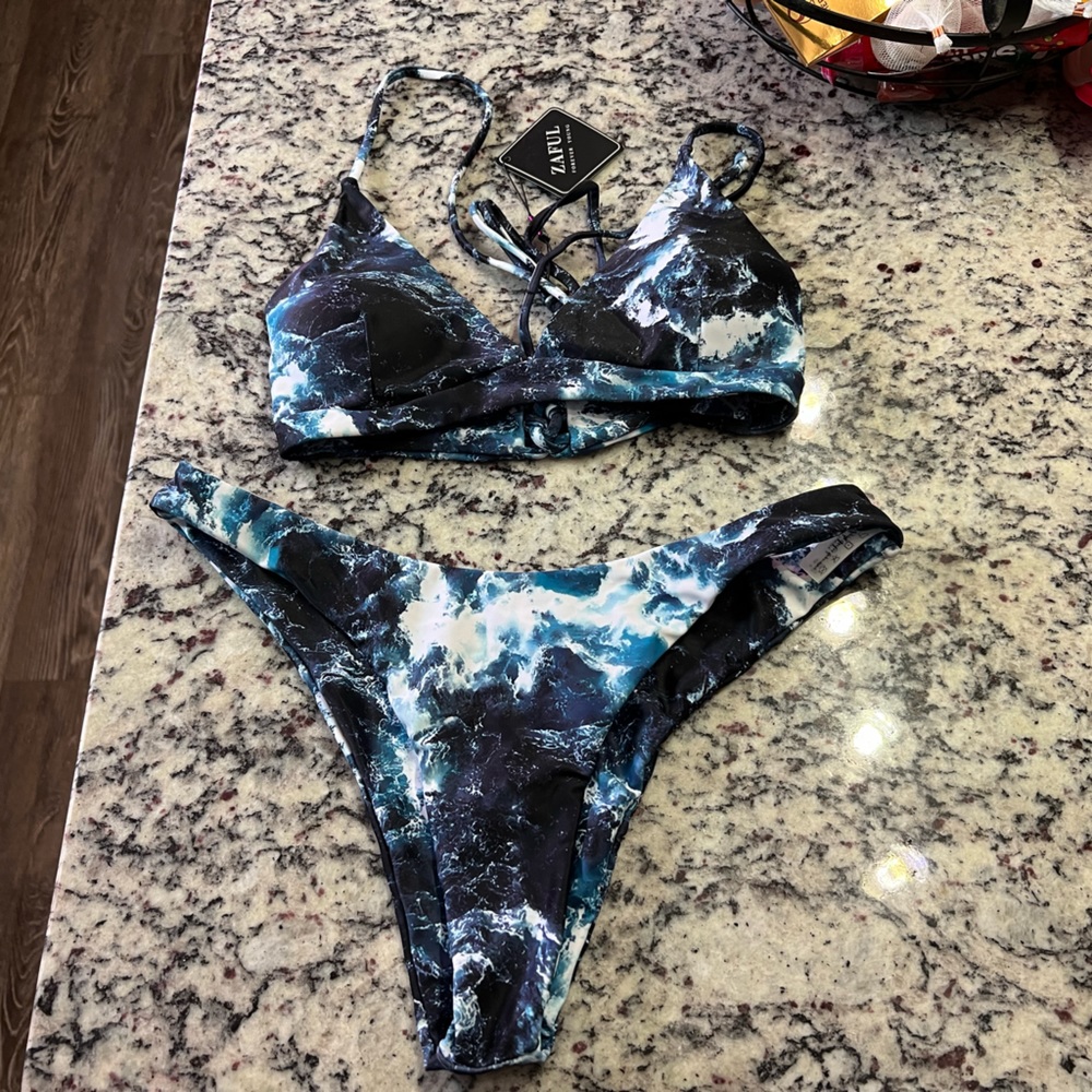 Zaful Tie-dye thong bikini